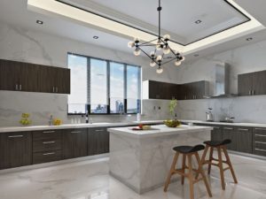 Полы и стены на кухне - модная плитка в 2021 году